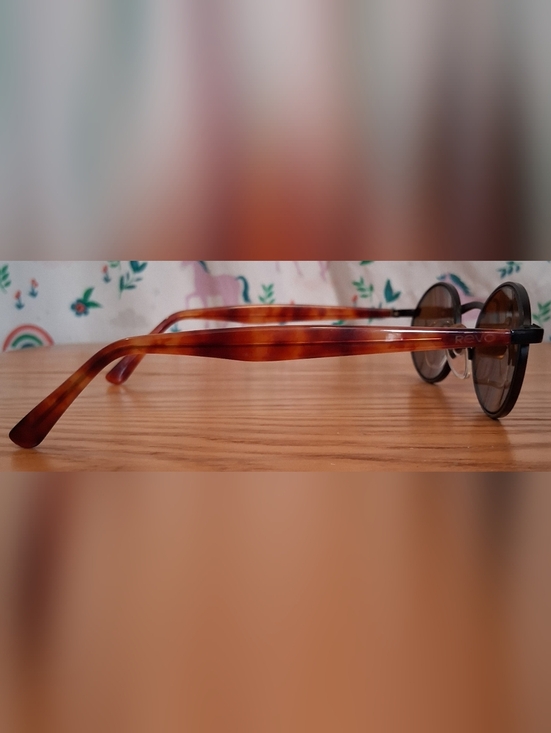 EUC Vintage 1980s Revo Japan 962/001 Oval Tortoise Blue Polarize Unisex Sunglass